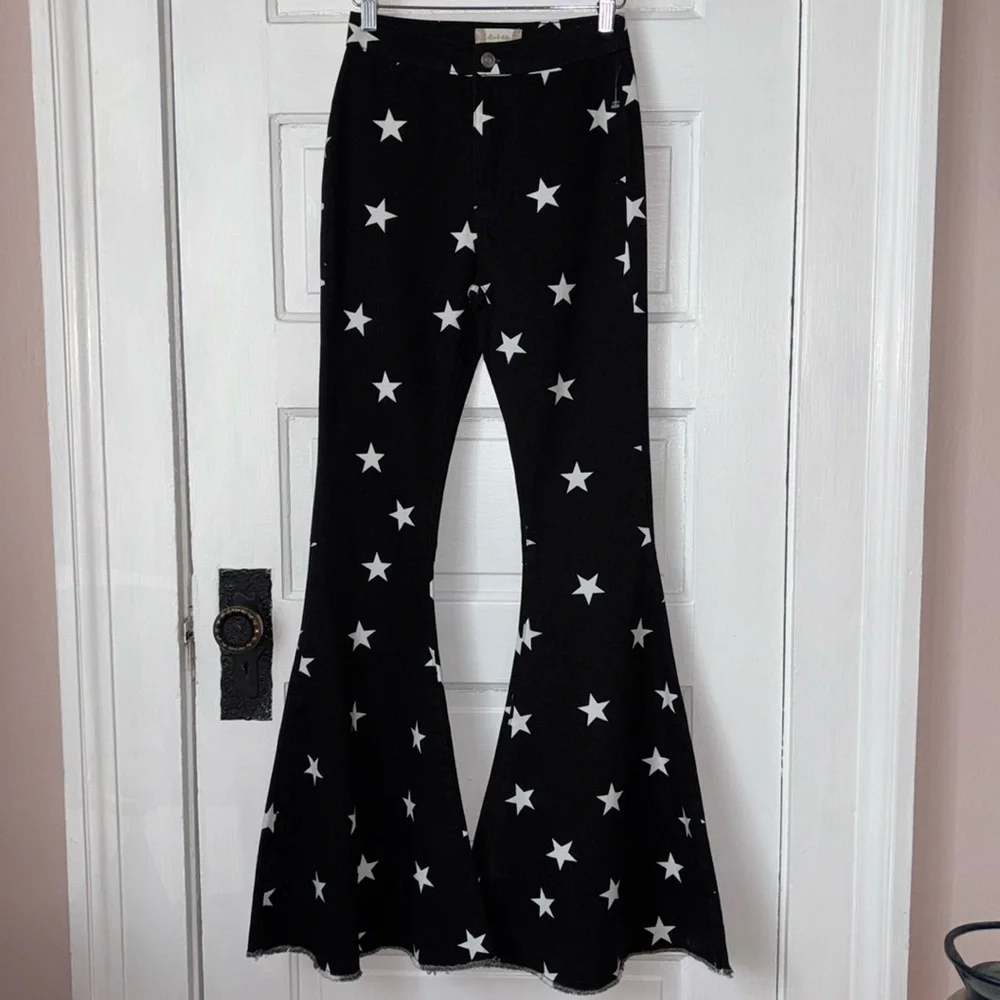 ALTAR’D STATE STARRY HIGH RISE FLARE JEANS - Picture 2 of 10